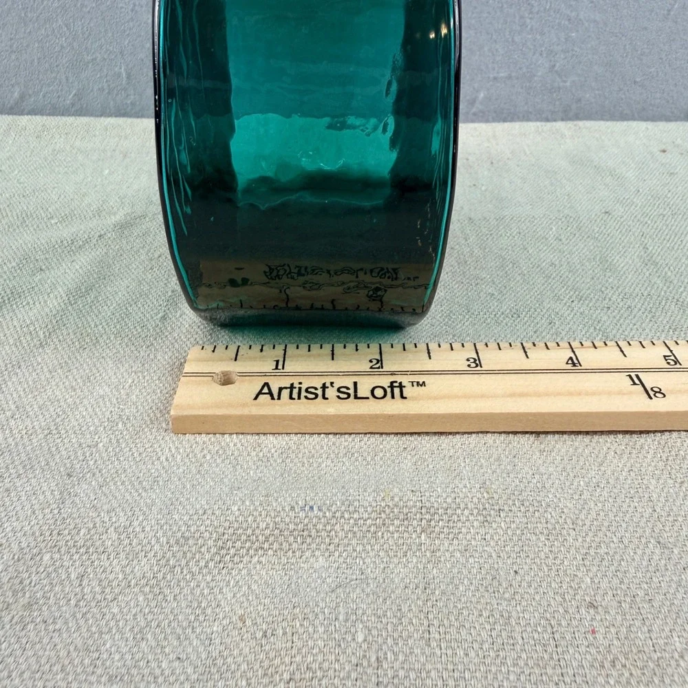 Blenko 8904 Teal Green Puzzle Vase Hank Adams 1989 MCM